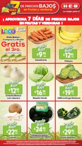 Catálogo HEB en General Escobedo | Aprovecha 7 Días de Precios Bajos en Frutas y Verduras | Monterrey | 24/1/2023 - 30/1/2023