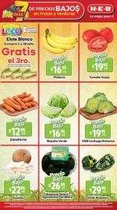 Ofertas de Hiper-Supermercados en Monterrey | Aprovecha 7 Días de Precios Bajos en Frutas y Verduras | Monterrey de HEB | 31/1/2023 - 6/2/2023