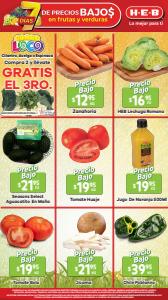 Catálogo HEB en Monterrey | 7 Días de Precios Bajo$ en Frutas y Verduras | 14/3/2023 - 20/3/2023