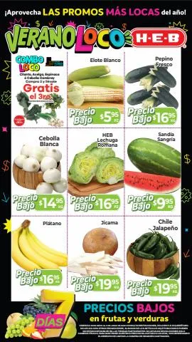 Catálogo HEB en Santiago de Querétaro | Aprovecha 7 Días de Precios Bajos en Frutas y Verduras | Querétaro | 30/5/2023 - 5/6/2023