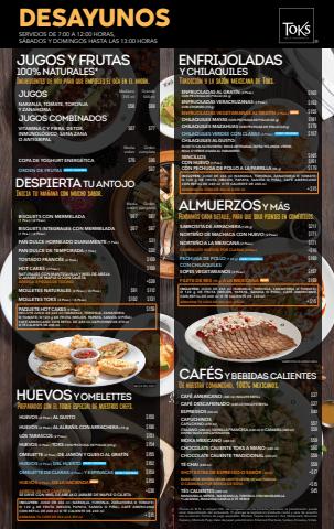 Ofertas de Restaurantes en Cholula de Rivadavia | Menú de Toks Restaurante | 1/8/2022 - 31/8/2022