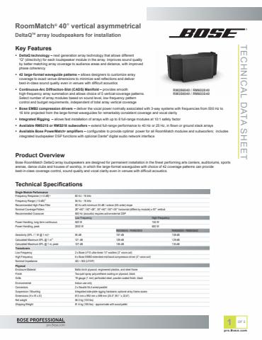 Catálogo Bose | RoomMatch DeltaQ 40 | 12/4/2022 - 11/7/2022