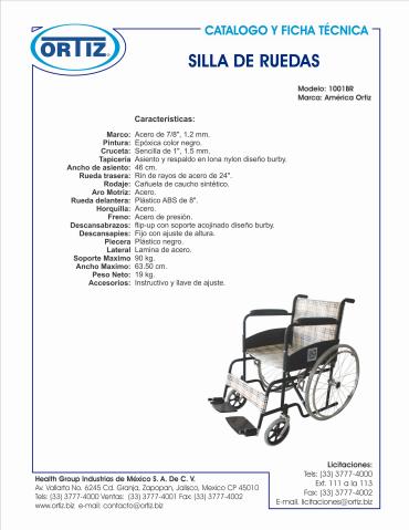 Catálogo Productos médicos Ortiz | Silla de Ruedas | 29/8/2022 - 28/11/2022
