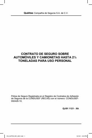 Catálogo Quálitas | Seguro automóviles | 9/2/2022 - 31/7/2022