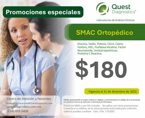Catálogo Quest Diagnostics | SMAC Ortopédico - Solo Chihuahua | 10/3/2022 - 31/12/2022