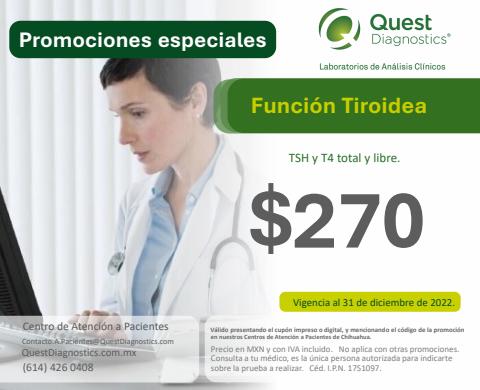 Catálogo Quest Diagnostics | Función Troidea - Solo Chihuahua | 10/3/2022 - 31/12/2022