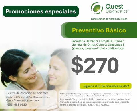 Catálogo Quest Diagnostics | ofertas Quest Diagnostics | 10/3/2022 - 31/12/2022