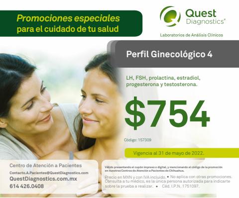 Catálogo Quest Diagnostics | Perfil Ginecológico 4 - Cd. Juárez | 4/5/2022 - 31/5/2022