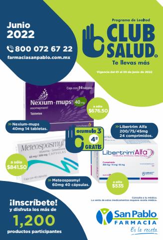 Catálogo Farmacia San Pablo en Ixtapaluca | CLUB SALUD JUNIO | 1/6/2022 - 30/6/2022