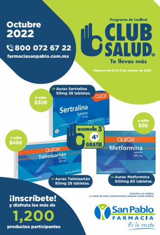 Ofertas de Farmacias y Salud en San Andrés Cholula | CLUB SALUD OCTUBRE de Farmacia San Pablo | 1/10/2022 - 31/10/2022