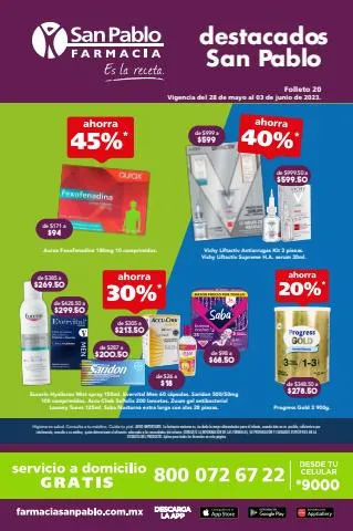Catálogo Farmacia San Pablo en Santiago de Querétaro | DESTACADOS SAN PABLO | 28/5/2023 - 3/6/2023