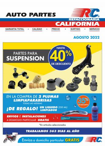 Ofertas de Autos, Motos y Repuestos en Los Reyes Acaquilpan | Boletín Agosto de Refaccionaria California | 1/8/2022 - 31/8/2022