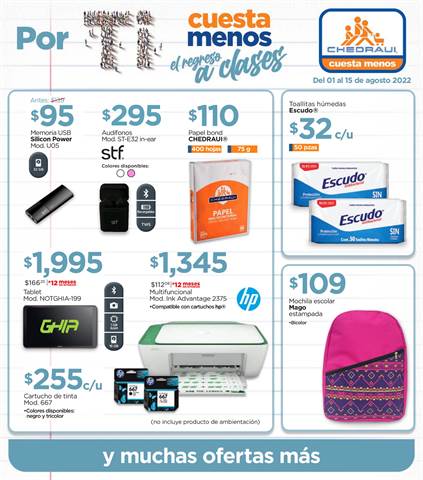 Ofertas de Hiper-Supermercados en Morelia | POR TI CUESTA MENOS EL REGRESO A CLASES de Chedraui | 1/8/2022 - 15/8/2022