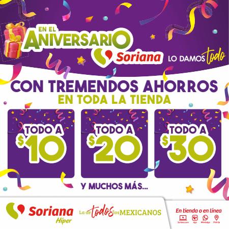 Ofertas de Hiper-Supermercados en Culiacán Rosales | Aniversario Soriana Híper Nacional de Soriana Híper | 29/9/2022 - 13/10/2022