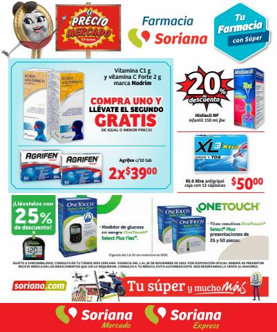 Oferta en la página 7 del catálogo Farmacia Mercado Noviembre de Soriana Mercado