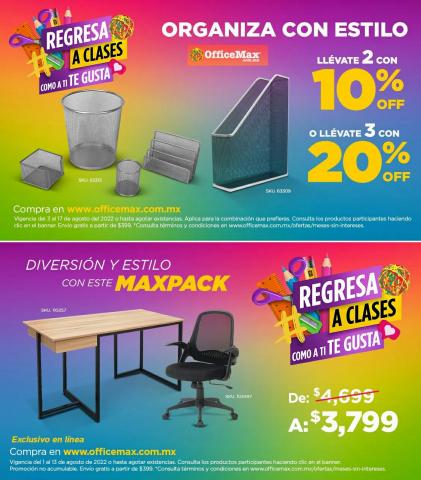 Ofertas de Electrónica y Tecnología en Ixtapaluca | Regreso a clases de OfficeMax | 3/8/2022 - 17/8/2022
