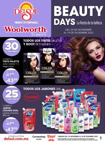 Ofertas de Perfumerías y Belleza en Zamora de Hidalgo | BEAUTY DAYS de Woolworth | 25/11/2022 - 30/11/2022