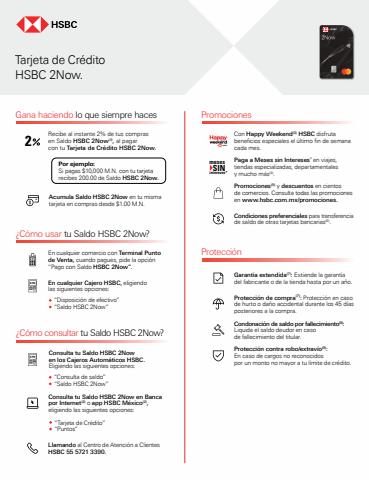 Ofertas de Bancos y Servicios en Zamora de Hidalgo | TDC 2now de HSBC | 1/3/2022 - 31/5/2022