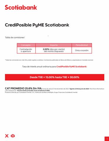 Catálogo Scotia Bank en Mérida | comisiones crediposible pyme | 16/3/2023 - 31/3/2023