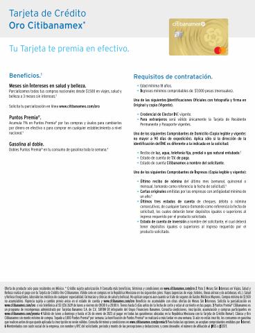 Ofertas de Bancos y Servicios en Ciudad Obregón | Folleto Oro de Citibanamex | 3/10/2022 - 2/1/2023