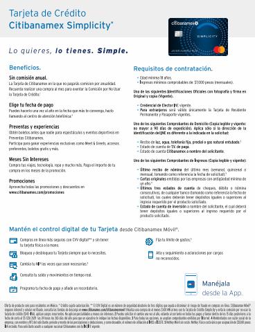 Ofertas de Bancos y Servicios en Ixtapaluca | Folleto Simplicity de Citibanamex | 3/10/2022 - 2/1/2023