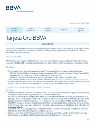Catálogo BBVA Bancomer en Monterrey | TDC ORO | 16/5/2023 - 31/8/2023