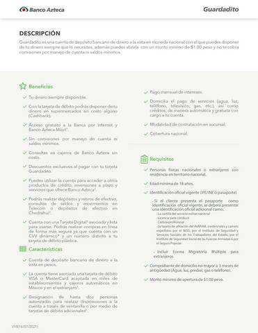 Catálogo Banco Azteca | Folleto Informativo Guardadito | 29/9/2021 - 31/5/2022