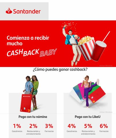 Ofertas de Bancos y Servicios en Guanajuato | Cash Back Baby de Santander | 14/11/2022 - 30/11/2022