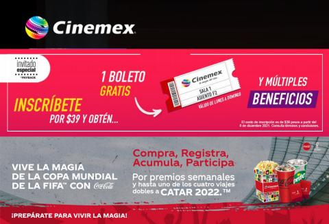Ofertas de Ocio en Gustavo A Madero | Ofertas Increíbles! de Cinemex | 1/8/2022 - 14/8/2022