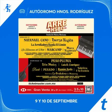 Catálogo Ticketmaster en Santiago de Querétaro | Preventa | 8/6/2023 - 30/6/2023