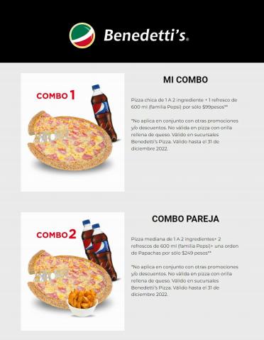 Ofertas de Restaurantes en San Andrés Cholula | Promo combos de Benedettis | 18/7/2022 - 31/12/2022