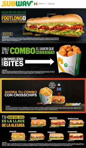 Ofertas de Restaurantes en Delicias | Ofertas Increíbles! de Subway | 8/9/2022 - 31/12/2022