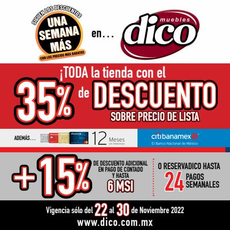 Catálogo Muebles Dico en Heróica Puebla de Zaragoza | Ofertas Muebles Dico Black Friday | 25/11/2022 - 30/11/2022
