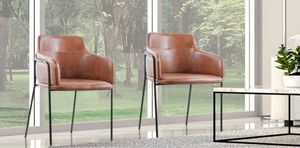 Oferta de Juego de 2 Sillas Tapizadas Mirella   Café por $10899 en Muebles Dico