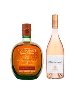 Oferta de Whisky Buchanan's 18 Años 750 ml + Vino Rosado Whispering Angel 750 ml por $2309.07 en La Europea