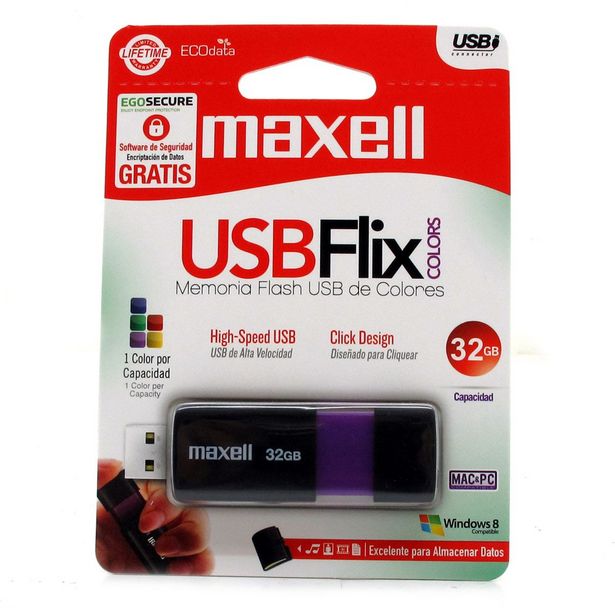 Oferta de Memoria Flash Usb Morada Maxell Flix 32Gb por $74