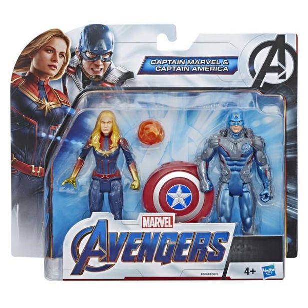 Oferta de Marvel Avengers: Endgame - Empaque de 2 personajes de 15 cm de Marvel Cap y Capitana Marvel por $469