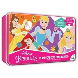 Oferta de Novelty Rompecabezas Panorámico 3 En 1 Disney Princesa En Caja Metal JCA-2848 por $289 en Juguetrón