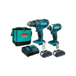Oferta de Kit de Rotomartillo Inalámbrico y Atornillador de Impacto Inalámbrico Aqua Makita DLX2131SY por $6569.1 en El Bodegón