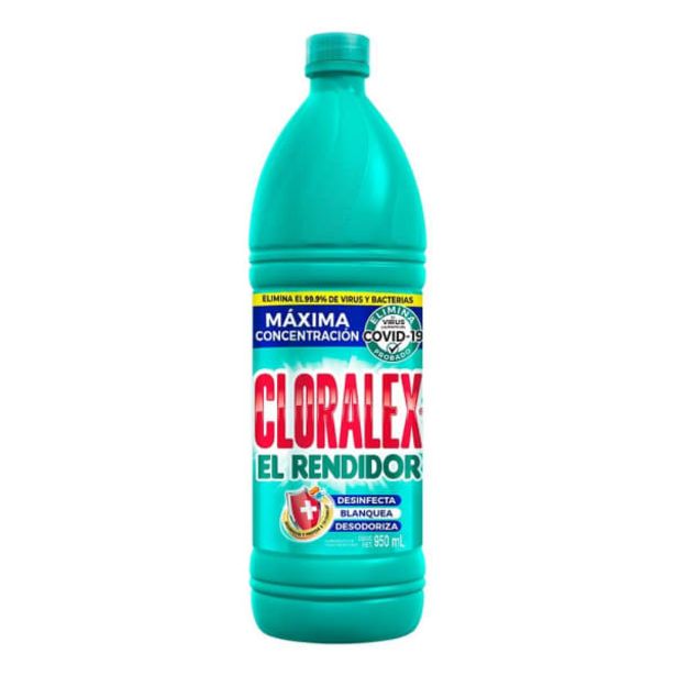 Oferta de Blanqueador desinfectante Cloralex El Rendidor 950 ml por $15.5