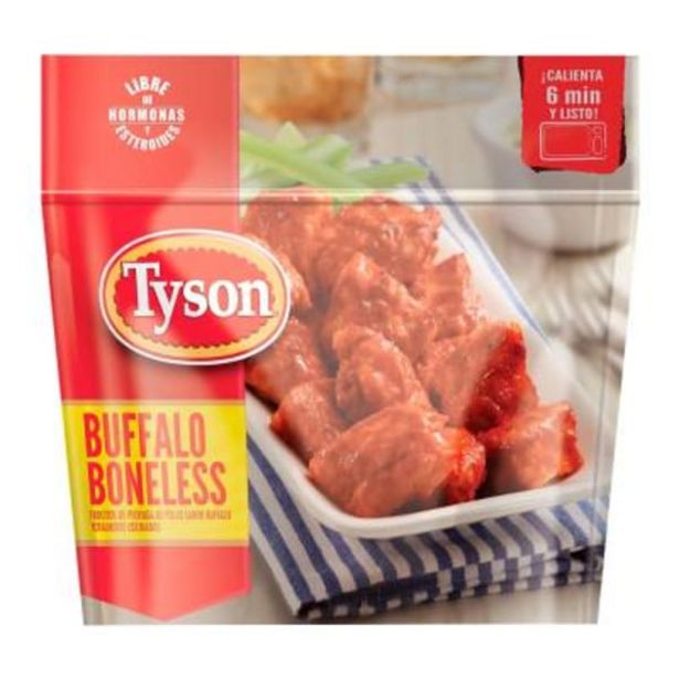 Oferta de Trozos de pechuga de pollo Tyson boneless sabor búfalo 600 g por $204