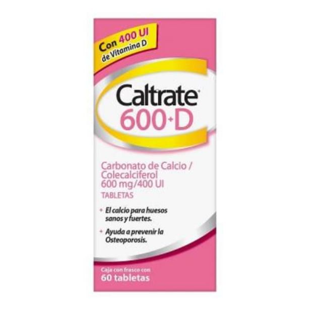 Oferta de Suplemento de calcio Caltrate 600 +D 600 mg/400 tabletas 60 pzas por $215