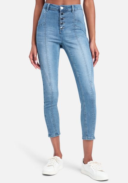 Oferta de Stitch Detail Front Button Skinny Jeans por $59.99