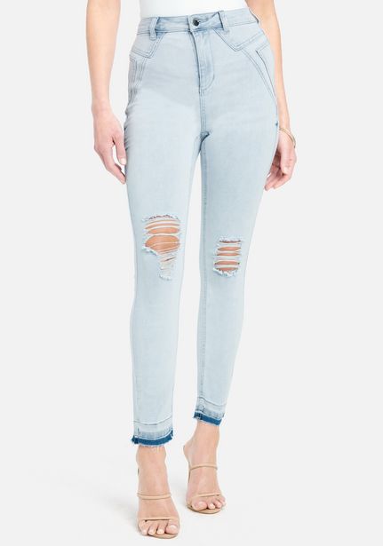 Oferta de High Waist Pocket Detail Skinny Jeans por $69.99