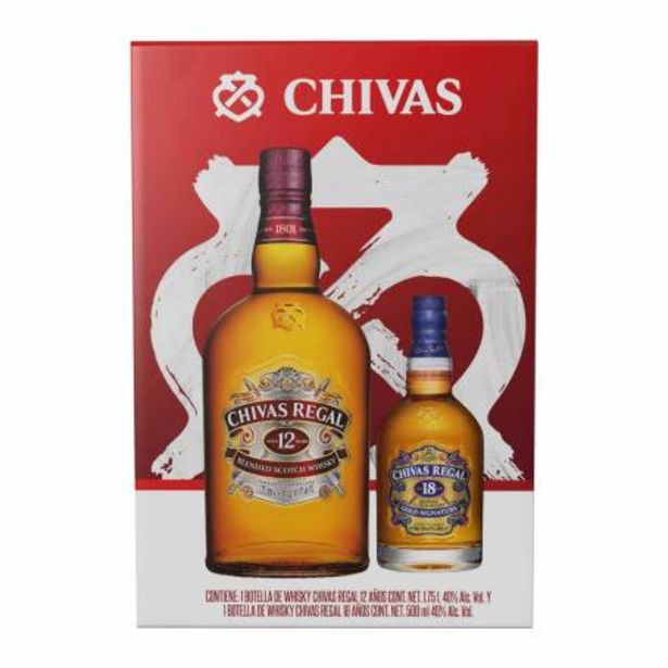 Oferta de Whisky Chivas Regal 12 Años 1.75 l + Chivas 18 de 500 ml por $1478.23