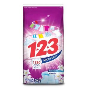 Oferta de Detergente en Polvo 1.2.3 con Suavizante y Jazmín 10 kg por $264.94 en Sam's Club