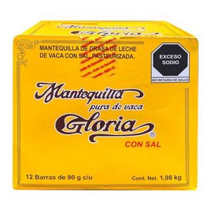 Oferta de Mantequilla Gloria con Sal 12 piezas de 90 g c/u por $244.49 en Sam's Club
