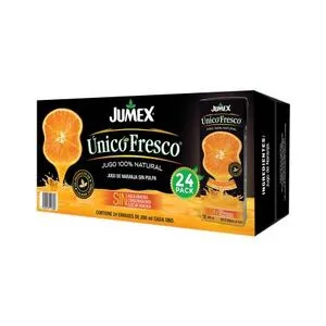 Oferta de Jugo de Naranja sin Pulpa Jumex Único Fresco 24 pzas de 200 ml por $182.09 en Sam's Club