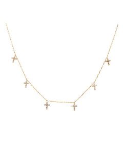 Oferta de Collar cruces de oro amarillo con diamante SURAJ-24-G por $14082 en Joyerías Bizzarro