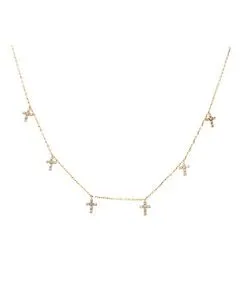 Oferta de Collar cruces de oro amarillo con diamante SURAJ-24-G por $14082 en Joyerías Bizzarro